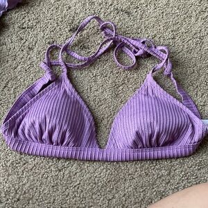 Xhilaration Lavender Ribbed Bikini Top Criss-Cross Back